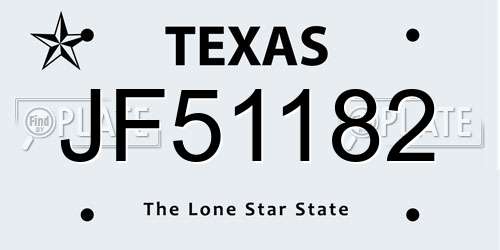 JF51182 Texas License Plate