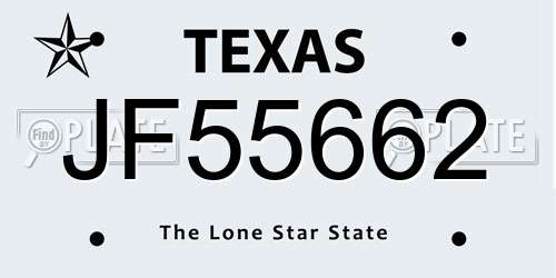 JF55662 Texas License Plate