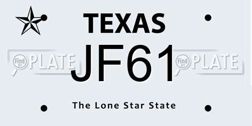 JF61 Texas License Plate