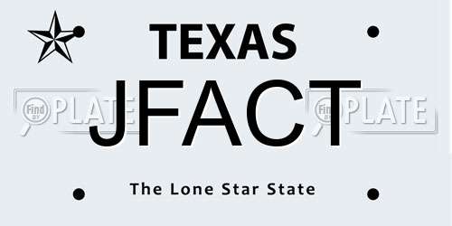 JFACT Texas License Plate