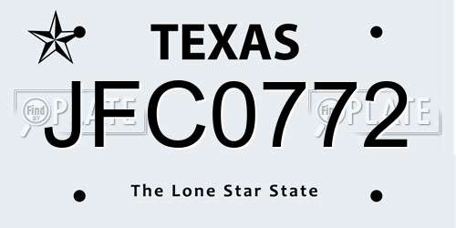 JFC0772 Texas License Plate