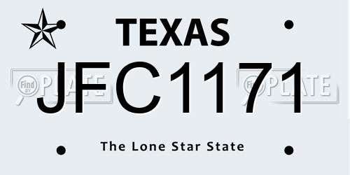 JFC1171 Texas License Plate
