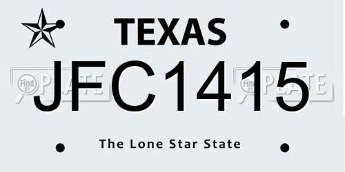 JFC1415 Texas License Plate