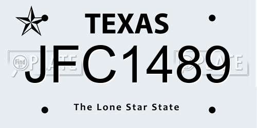 JFC1489 Texas License Plate