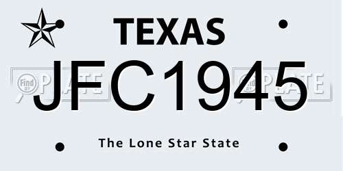 JFC1945 Texas License Plate
