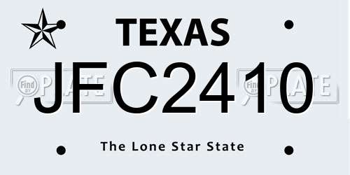 JFC2410 Texas License Plate