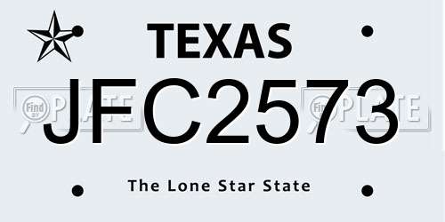 JFC2573 Texas License Plate