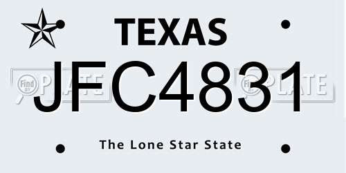 JFC4831 Texas License Plate