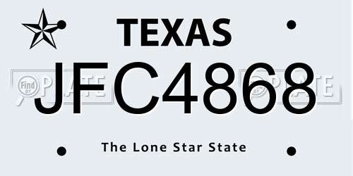 JFC4868 Texas License Plate