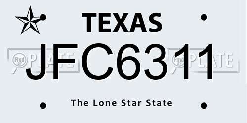 JFC6311 Texas License Plate