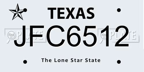 JFC6512 Texas License Plate
