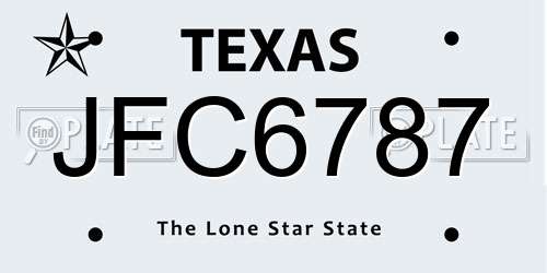 JFC6787 Texas License Plate