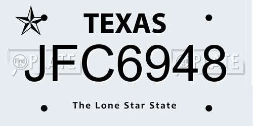 JFC6948 Texas License Plate