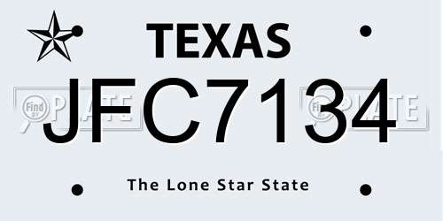 JFC7134 Texas License Plate