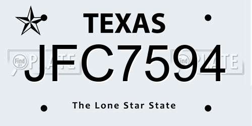 JFC7594 Texas License Plate