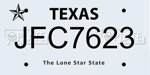 JFC7623 Texas License Plate