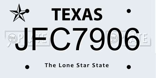 JFC7906 Texas License Plate