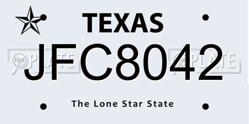 JFC8042 Texas License Plate
