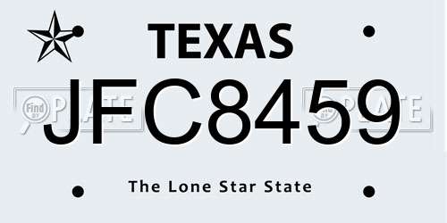 JFC8459 Texas License Plate