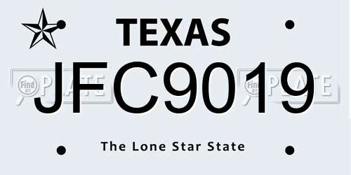 JFC9019 Texas License Plate