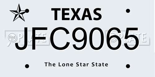 JFC9065 Texas License Plate