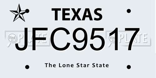JFC9517 Texas License Plate