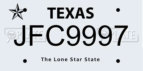 JFC9997 Texas License Plate