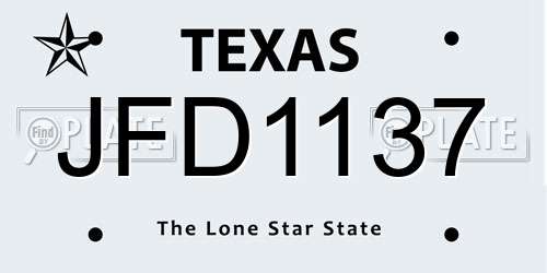 JFD1137 Texas License Plate