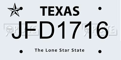 JFD1716 Texas License Plate