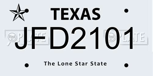 JFD2101 Texas License Plate