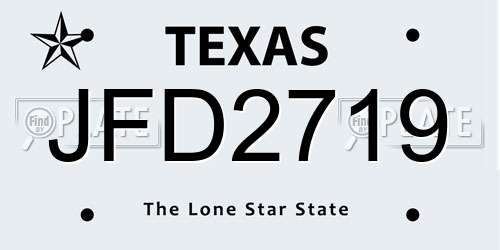 JFD2719 Texas License Plate