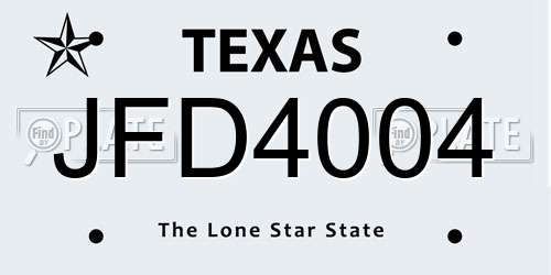 JFD4004 Texas License Plate