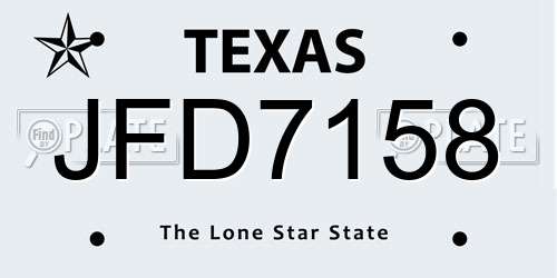 JFD7158 Texas License Plate