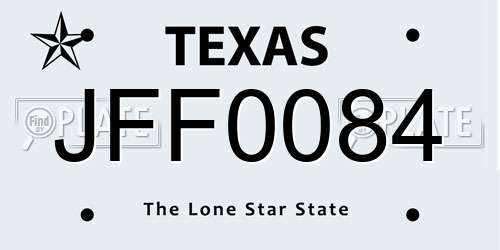 JFF0084 Texas License Plate