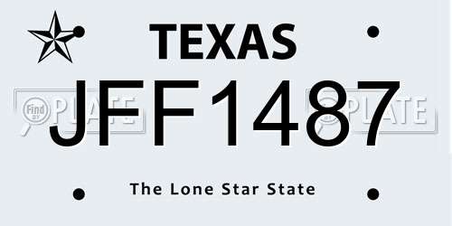 JFF1487 Texas License Plate