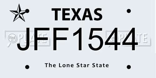 JFF1544 Texas License Plate