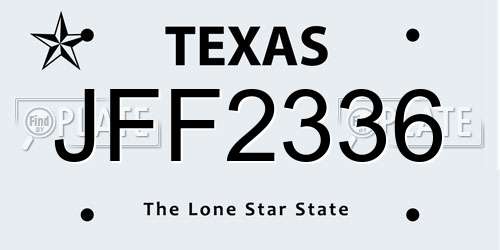 JFF2336 Texas License Plate