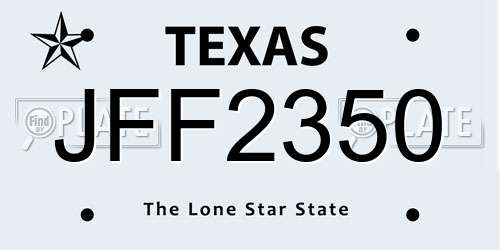JFF2350 Texas License Plate