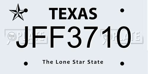 JFF3710 Texas License Plate