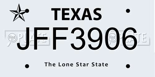 JFF3906 Texas License Plate
