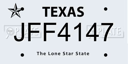 JFF4147 Texas License Plate