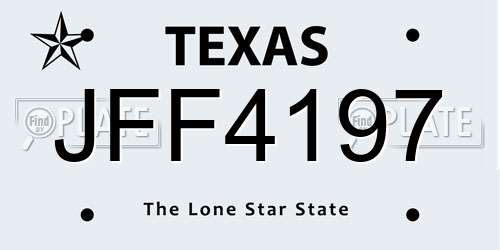 JFF4197 Texas License Plate