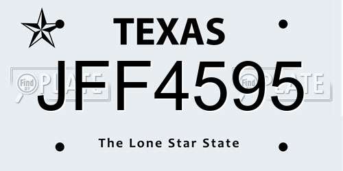 JFF4595 Texas License Plate