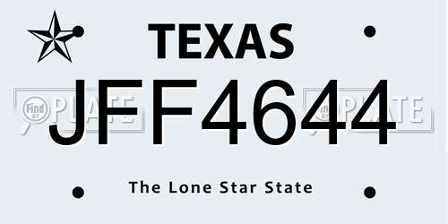 JFF4644 Texas License Plate