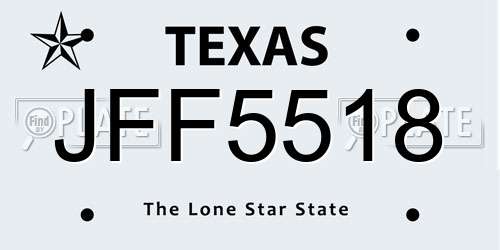 JFF5518 Texas License Plate