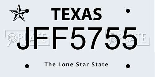 JFF5755 Texas License Plate