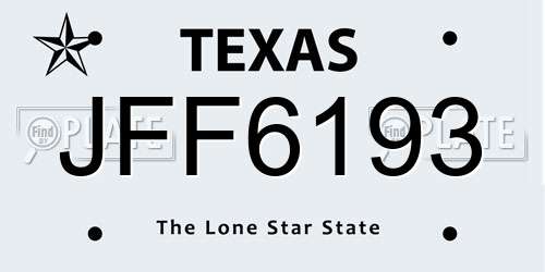 JFF6193 Texas License Plate