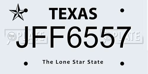 JFF6557 Texas License Plate