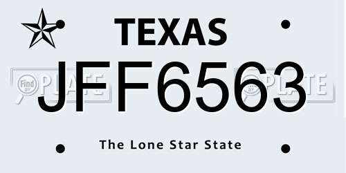 JFF6563 Texas License Plate