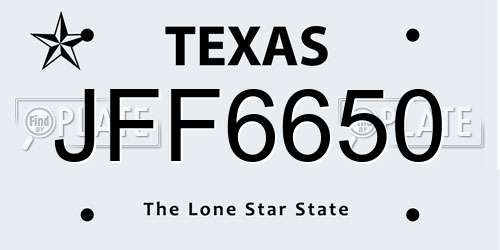 JFF6650 Texas License Plate
